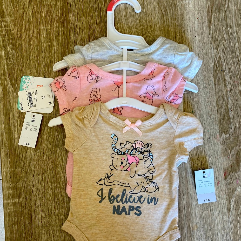 Disney Baby Onesies Newborn size, BRAND NEW with tags